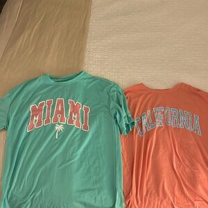 2 Beachy Oversized T-shirts—Size S——Original price was $8 each shirt